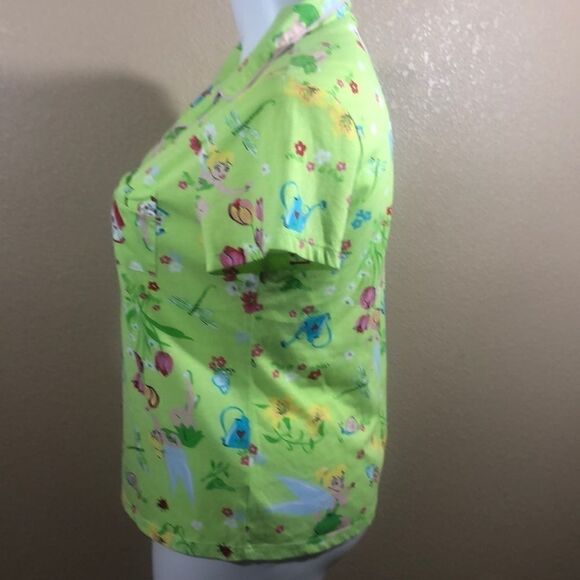 Disney Tinker bell green yellow short sleeve top - Picture 3 of 5